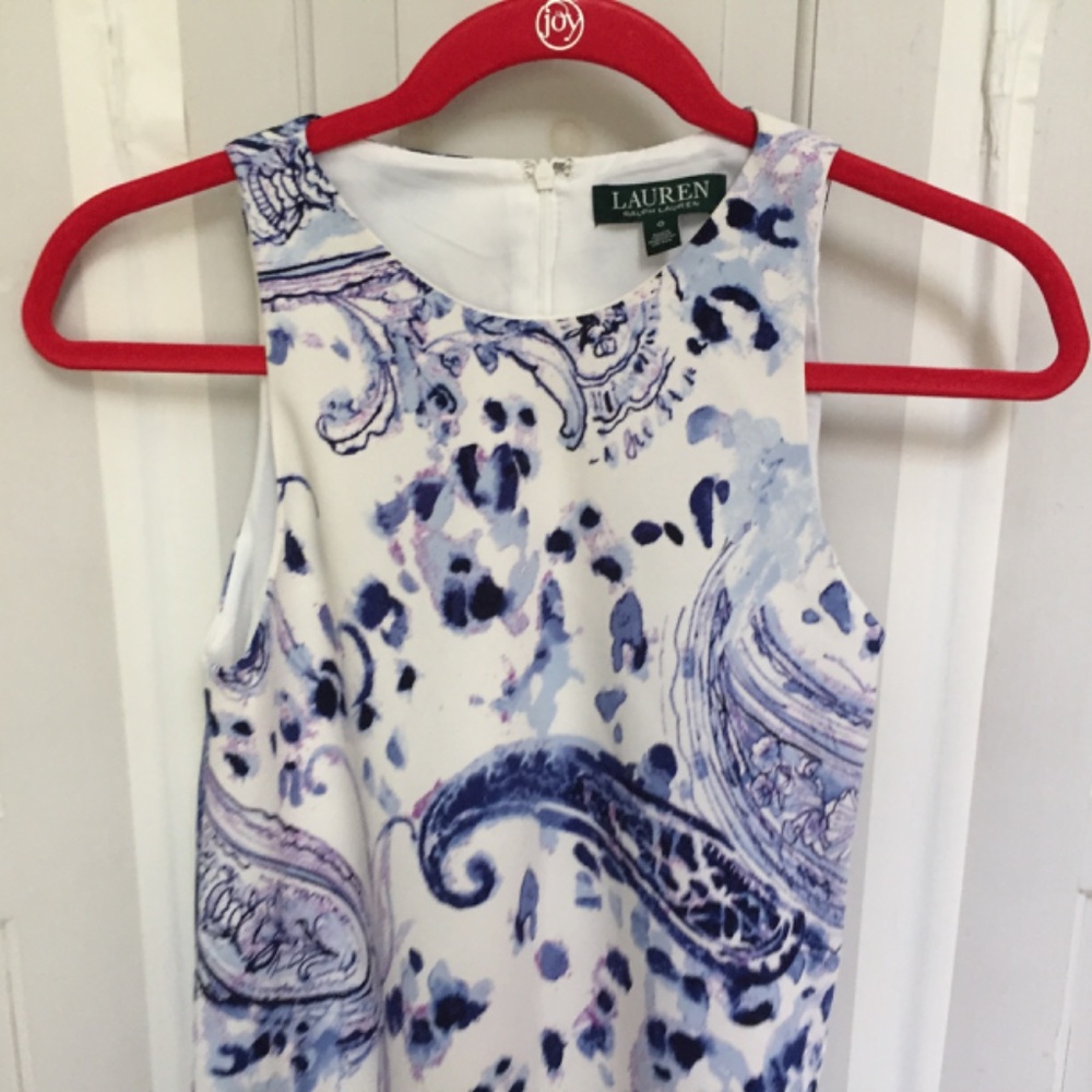 Lauren Ralph Lauren White and Blue Paisley Dress - Picture 4 of 16